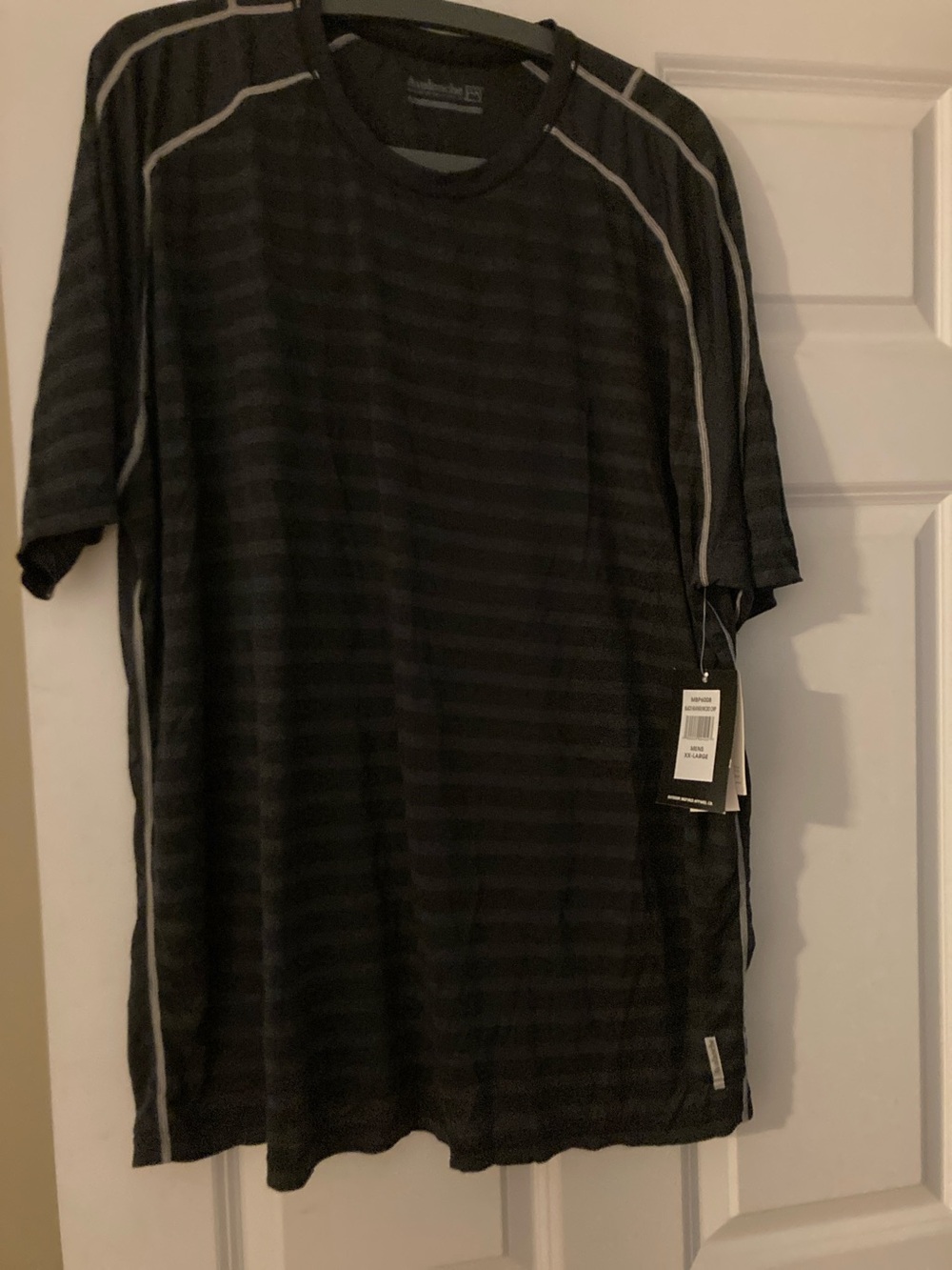 Avalanche Black Striped Short Sleeve Athletic Tee with Gray Piping Size XX-large